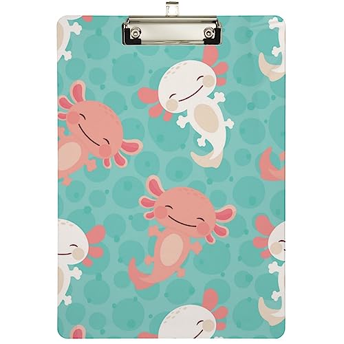 Gredecor Kawaii Axolotl Klemmbrett aus Acryl, für Büro, Schule, Krankenpflege, für Standard-A4, Briefgröße, 22,9 x 31,8 cm, mit silbernem, flachem Metallclip, Grün Gredecor Kawaii Axolotl Klemmbrett aus Acryl, für Büro, Schule, Krankenpflege, für Standard-A4, Briefgröße, 22,9 x 31,8 cm, mit silbernem, flachem Metallclip, Grün von Gredecor