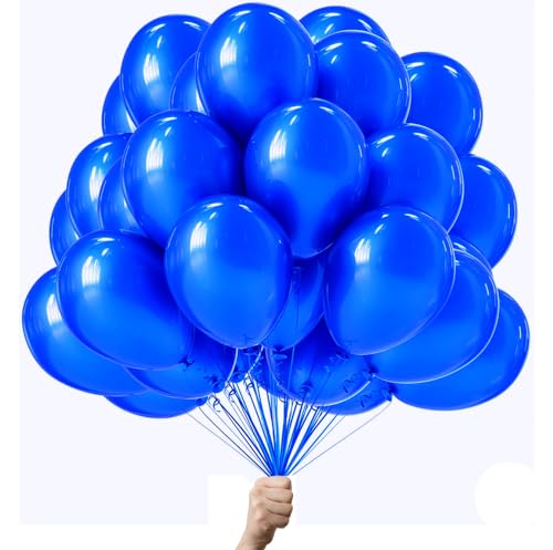 Blauer luftballons - 100% Reiner NATURLATEX - Premium Qualität - Latex Party Ballons - Metallic Ballons - Geburtstag Dekoration - Bunte Luftballons 50 von Green Paw Products