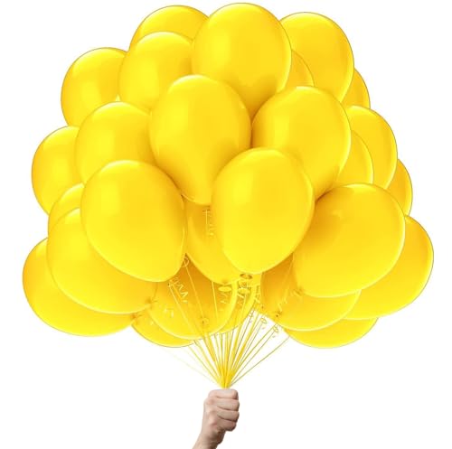 Gelbe luftballons - 100% Reiner NATURLATEX - Premium Qualität - Latex Party Ballons - Metallic Ballon - Geburtstag Dekoration - Bunte Luftballons 100 von Green Paw Products