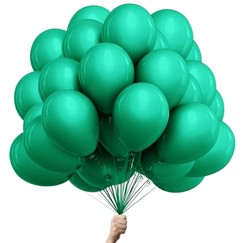 Grün luftballons - 100% Reiner NATURLATEX - Premium Qualität - Latex Party Ballons - Metallic Ballon - Geburtstag Dekoration - Bunte Luftballons 100 von Green Paw Products