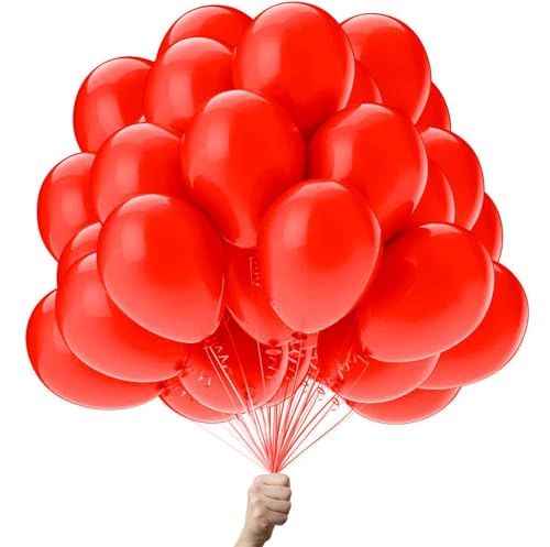 Rote luftballons - 100% Reiner NATURLATEX - Premium Qualität - Latex Party Ballons - Metallic Ballon - Geburtstag Dekoration - Bunte Luftballons 100 von Green Paw Products