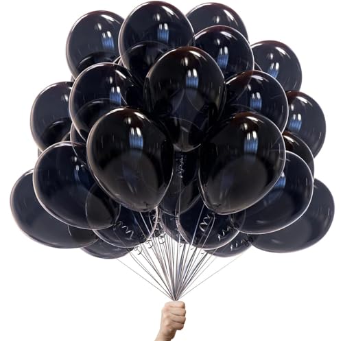 Schwarze luftballons - 100% Reiner NATURLATEX - Premium Qualität - Latex Party Ballons - Metallic Ballon - Geburtstag Dekoration - Bunte Luftballons 100 von Green Paw Products