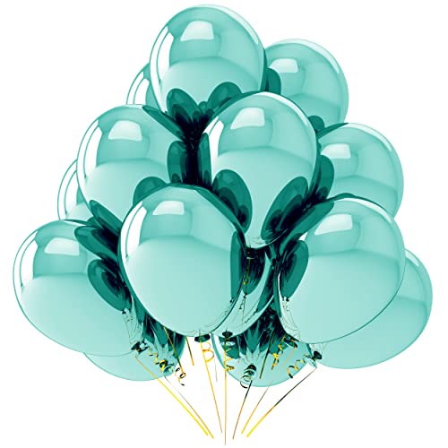 Grün Chrom metallisch glänzende Party Luftballons - 100% Reiner NATURLATEX - Premium Qualität - Latex Party Ballons - Geburtstag Dekoration - Bunte Luftballons 50 von Green Paw Products