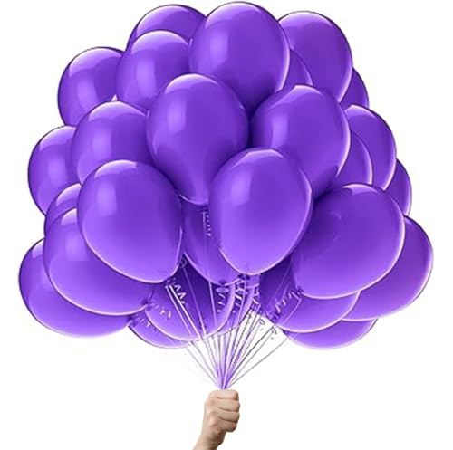 Lila luftballons - 100% Reiner NATURLATEX - Premium Qualität - Latex Party Ballons - Metallic Ballons - Geburtstag Dekoration - Bunte Luftballons 50 von Green Paw Products