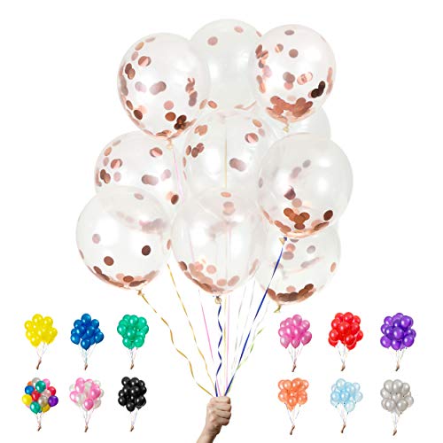 Konfetti luftballons - 100% Reiner NATURLATEX - Premium Qualität - Latex Party Ballons - Metallic Ballon - Geburtstag Dekoration - Bunte Luftballons 25 von Green Paw Products