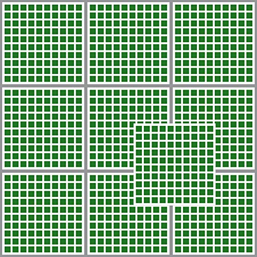 1000 Klebe Quadrate 10mm selbstklebend farbige eckige "Punkte" Aufkleber PVC Deko Folie Etiketten Inventur (grün) von GreenIT