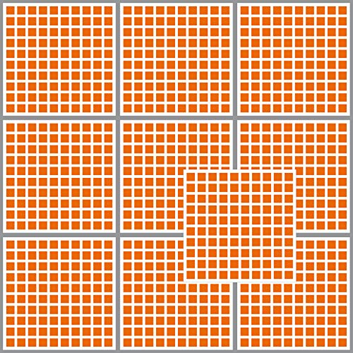 1000 Klebe Quadrate 10mm selbstklebend farbige eckige "Punkte" Aufkleber PVC Deko Folie Etiketten Inventur (orange) von GreenIT