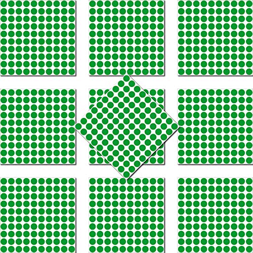 1000 Klebepunkte 10mm selbstklebend farbige Punkt Aufkleber PVC Deko Folie Etiketten Inventur (grün) von GreenIT