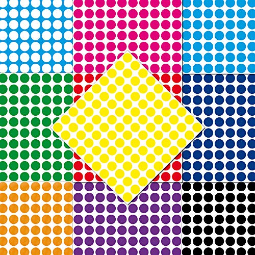 1000 Klebepunkte 15mm selbstklebend farbige Punkt Aufkleber PVC Deko Folie Etiketten Inventur (bunt) von GreenIT