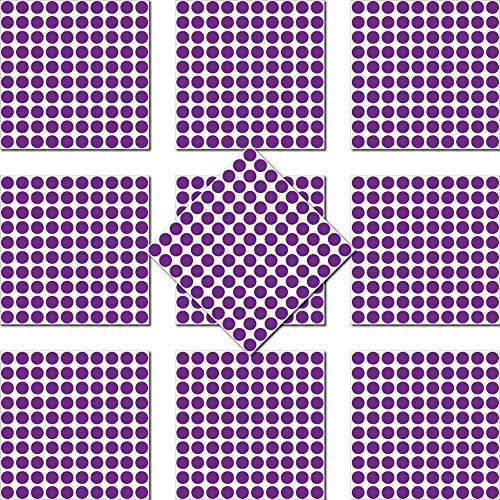 1000 Klebepunkte 18mm selbstklebend farbige Punkt Aufkleber PVC Deko Folie Etiketten Inventur (violett) von GreenIT