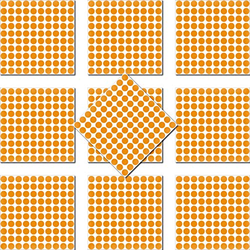 1000 Klebepunkte 3mm selbstklebend farbige Punkt Aufkleber PVC Deko Folie Etiketten Inventur (orange) von GreenIT