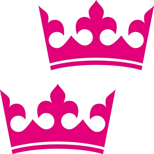 2 Aufkleber Krone 20cm pink Tattoo Auto Kinder König Möbel Tür Fenster Deko Folie von GreenIT