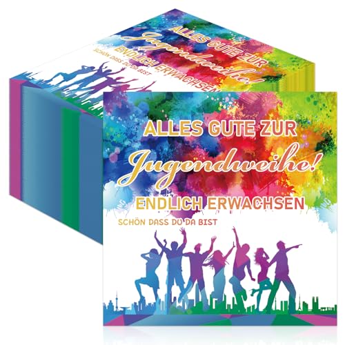 GreenYeah Jugendweihe Servietten, 100 Stück Jugendweihe Servietten Tischdeko, Alles Gute zur Jugendweihe Papierservietten, Servietten Alles Gute zur Jugendweihe, Jugendweihe Partyzubehör 33 x 33 cm GreenYeah Jugendweihe Servietten, 100 Stück Jugendweihe Servietten Tischdeko, Alles Gute zur Jugendweihe Papierservietten, Servietten Alles Gute zur Jugendweihe, Jugendweihe Partyzubehör 33 x 33 cm von GreenYeah