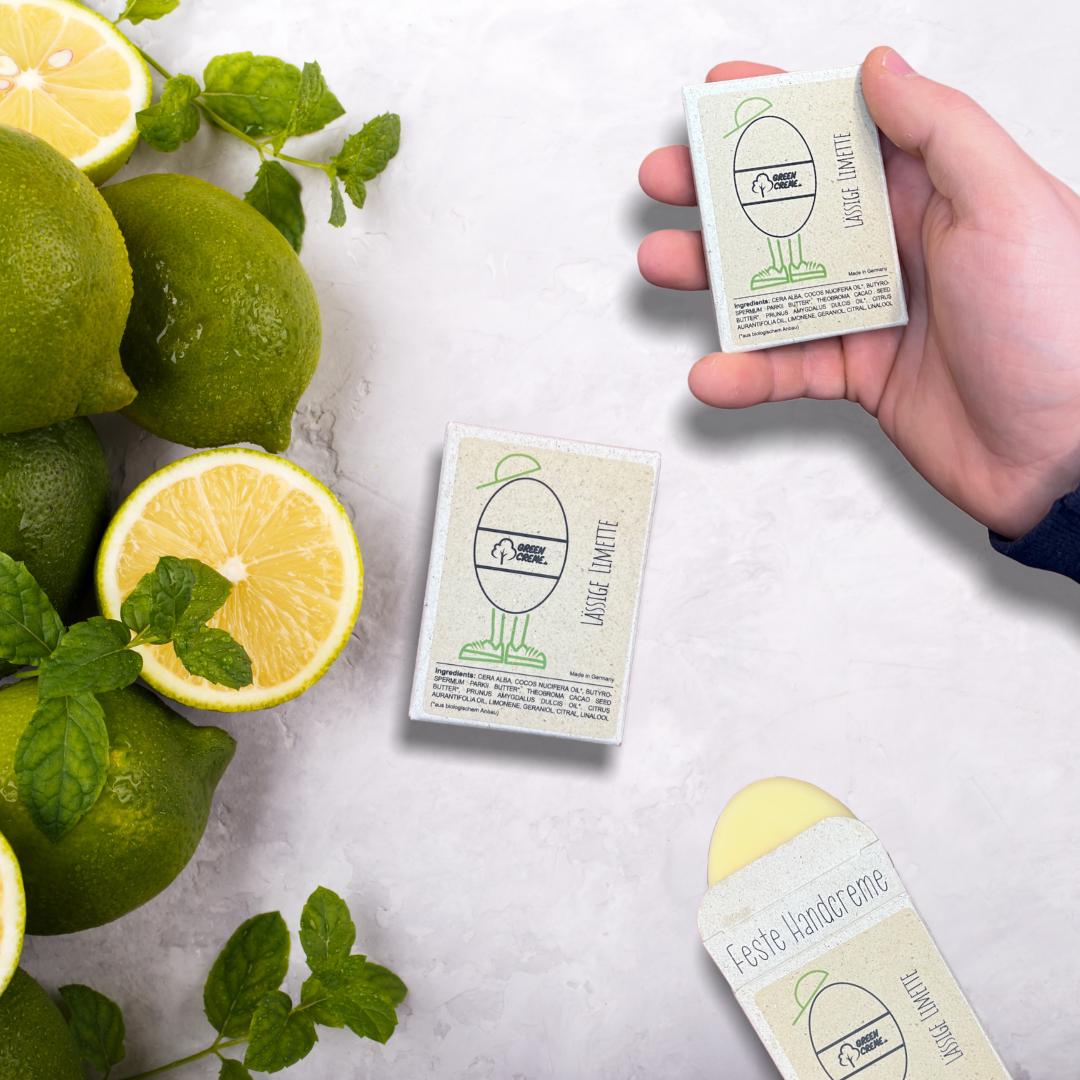 Feste Handcreme Lässige Limette - 30 Gramm Feste Handcreme Lässige Limette - 30 Gramm von GreencremeShop