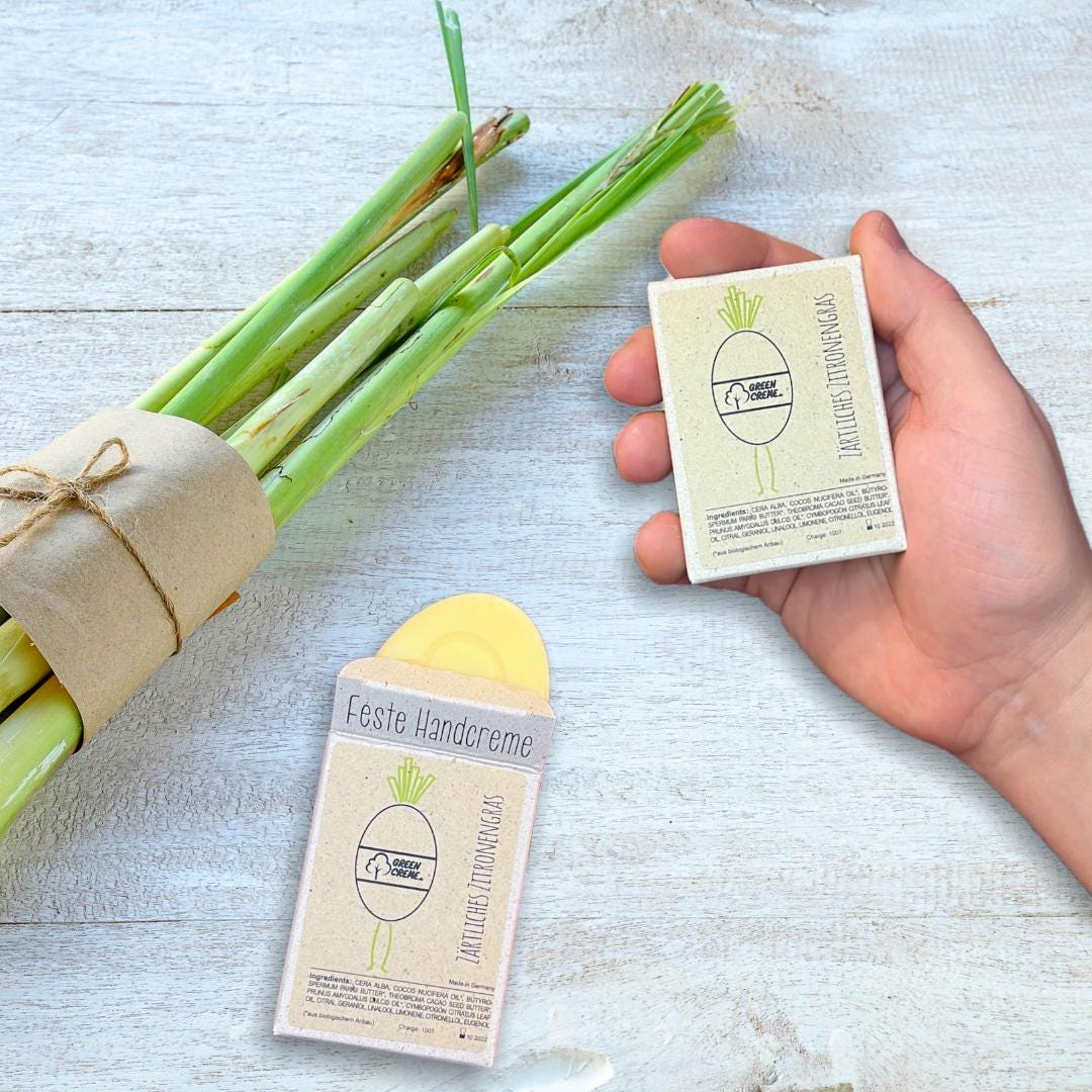 Feste Handcreme Zärtliches Zitronengras - 30 Gramm Feste Handcreme Zärtliches Zitronengras - 30 Gramm von GreencremeShop