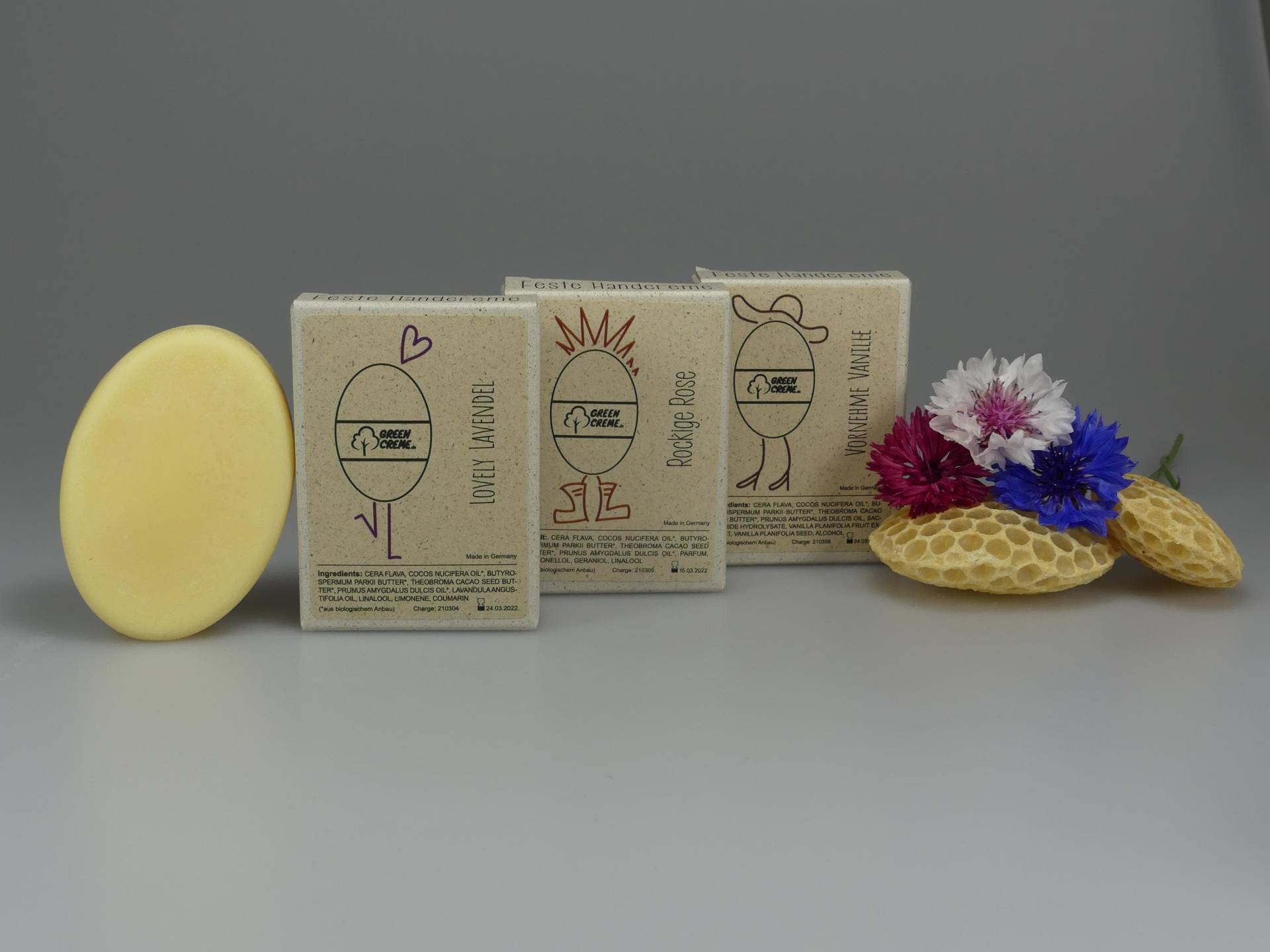 Valentinstag Flower Pack - 90 Gramm Feste Handcreme Valentinstag Flower Pack - 90 Gramm Feste Handcreme von GreencremeShop