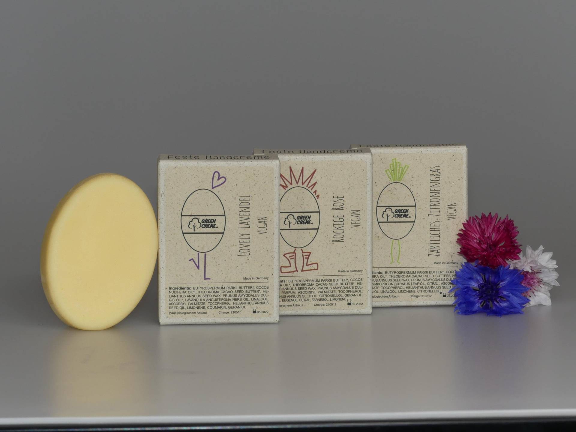 Vegane Handcreme Packet - 3x Feste 90 Gramm + Lavendel Greencreme Stick Vegane Handcreme Packet - 3x Feste 90 Gramm + Lavendel Greencreme Stick von GreencremeShop