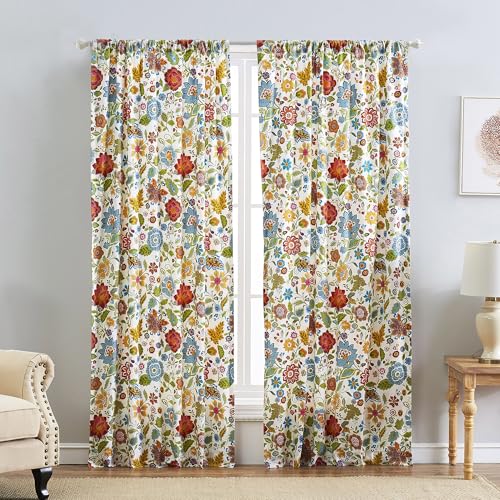 Greenland Home Fashions Astoria Halbtransparente Vorhänge, gefüttert, mit Raffhaltern, 2 Stück, 100% gebürstetes Mikrofaser-Polyester, Weiß, 42" W x 95" L (Pack of 2) von Greenland Home Fashions