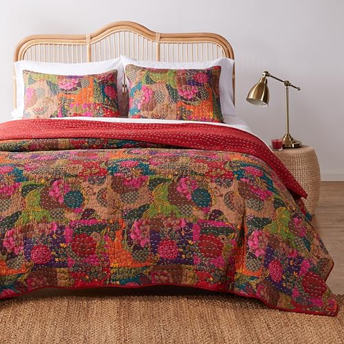 Greenland Home 3-teiliges Bettwäsche-Set mit Schmucksteinen, Kingsize-Bett, Mehrfarbig, Rot Greenland Home 3-teiliges Bettwäsche-Set mit Schmucksteinen, Kingsize-Bett, Mehrfarbig, Rot von Greenland Home Fashions