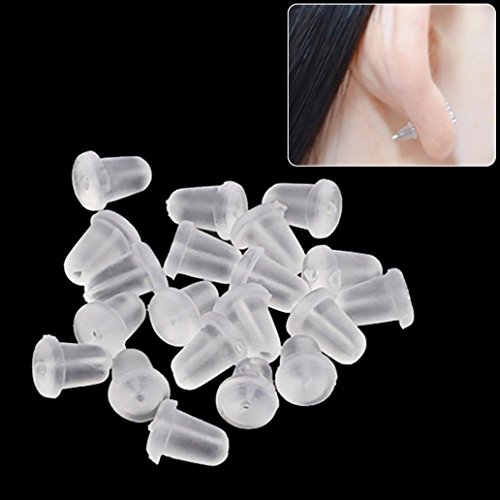 Ohrringstopper aus weichem Kunststoff, transparent, 100 Stück von Greenlans