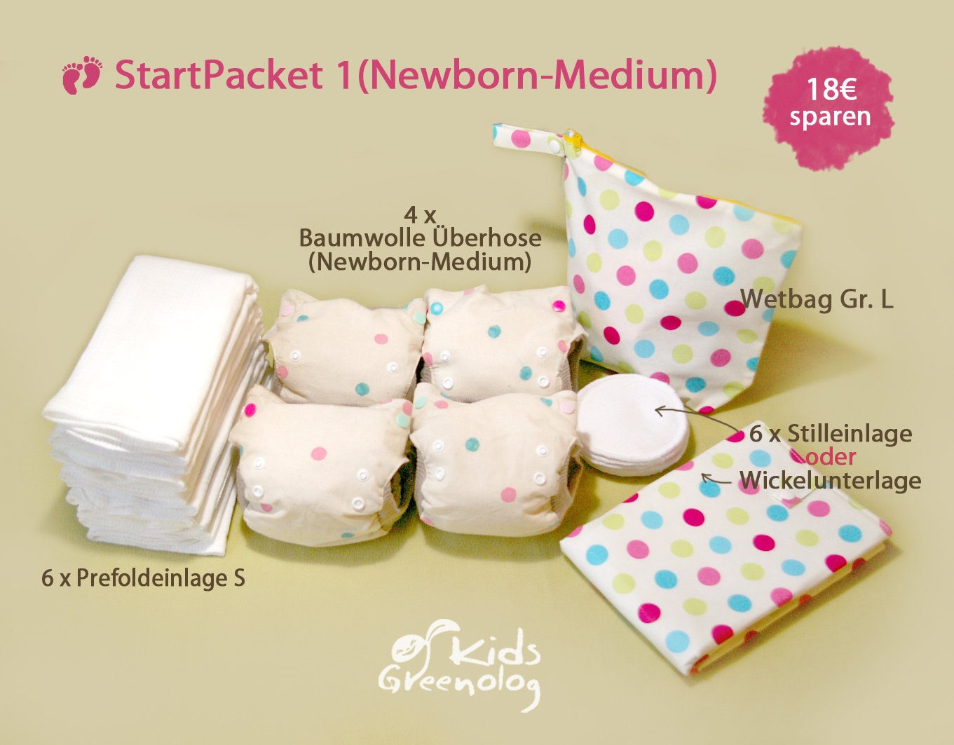 Stoffwindel Startpacket 1 Für Newborn-Medium/Large, Cloth Diaper For Newborn-Medium/Large Stoffwindel Startpacket 1 Für Newborn-Medium/Large, Cloth Diaper For Newborn-Medium/Large von Greenolog