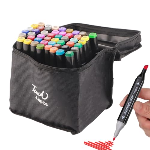 48Pcs Graffiti Marker Safe Double Sided Assorted Colors, Graffiti Marker Doppelkopf Marker für Karte Comic Scrapbook 48Pcs Graffiti Marker Safe Double Sided Assorted Colors, Graffiti Marker Doppelkopf Marker für Karte Comic Scrapbook von Greensen
