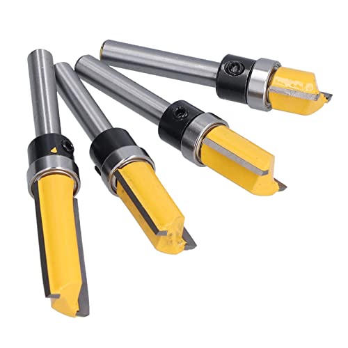 4pcs Round Shank Tenon Cutter Flush Trimm Router Bit mit Wolframstahlblatt für Holz MDF Laminat Sperrholz 1/4in Schaft 1/2 -Zoll -Schnittbreite Breite 4pcs Round Shank Tenon Cutter Flush Trimm Router Bit mit Wolframstahlblatt für Holz MDF Laminat Sperrholz 1/4in Schaft 1/2 -Zoll -Schnittbreite Breite von Greensen