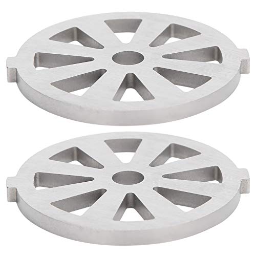 Greensen 2 Stcs Fleischblatt Set 304 Edelstahlplatte Zum Schneiden für eine Fleischmühle - Geeignet für Verschiedene Zutaten, Silberne Farbe (7 mm Innenlochdurchmesser fächerförmiges) von Greensen