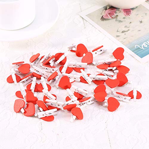 Greensen Hölzerne Herzstifte Clips für Hochzeitsdekoration, Geeignet für Handwerk und Geschenke, Pack von 5 von Greensen