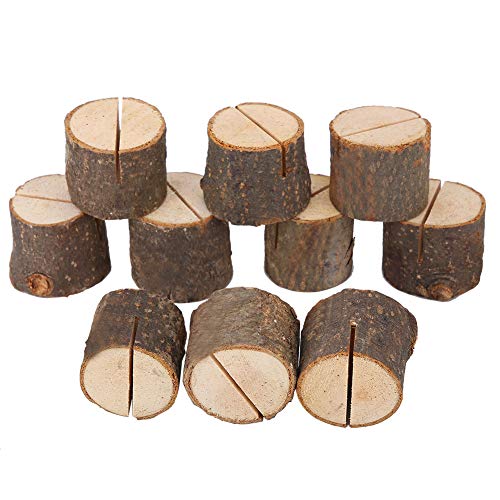 Greensen Holz-Tischnamenshalter 10 Stück Holz-Hochzeits-Tischnummernständer Ortsnamen-Memo-Kartenhalter, Party-Tischnummern-Clip-Halter, 3,5 X 3,2 cm von Greensen