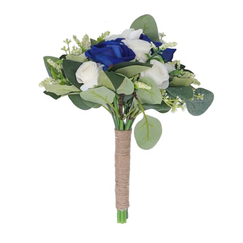 Künstlicher Blumenstrauß, Romantischer Handstrauß für Hochzeit, Feier, Jubiläum mit Lebensechten Blumen, Vielseitige Hochzeits-Party-Dekoration (Blue) von Greensen
