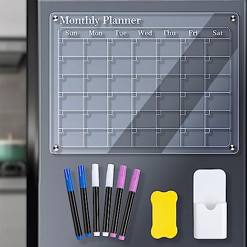 Magnetischer Acrylkalender für Kühlschrank Großer Acrylplaner -Board mit Markern und Radiergummi für die Planung von Aktivitäten (Monatlich) von Greensen