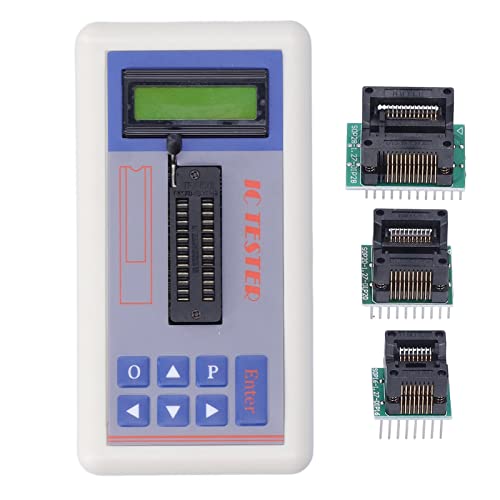 Multifunktionaler Transistor-Tester, Integrierter Schaltkreis, IC-Tester, Messgerät, Wartungstester, MOS-PNP-NPN-Detektor, 5 V, 3,3 V (Mit Klemmen) von Greensen