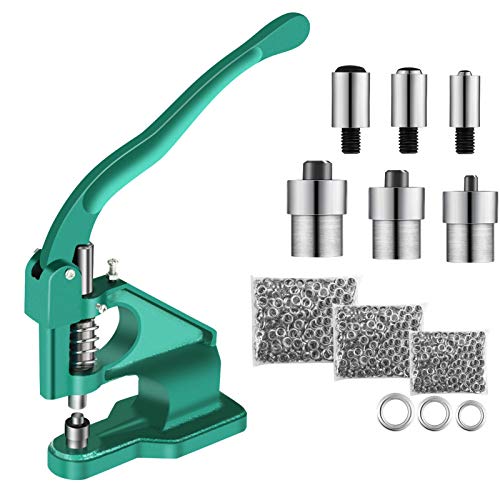 Ösenpresse, Ösenzange Set für Stoffe Nietenpresse Nietzange Maschine Professionelle Nietmaschine Druckknopfzange mit 3 Matrizen 1500 Ösen 6/10/12 mm für Leder Handwerk von Greensen