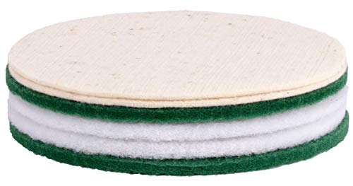 Polier und Reinigungspad für Einscheibenmaschinen zb für Overmat Floorboy XL 300 mit Ø30 Treibteller und Polierpads für Einscheibenmaschinen mit 30cm Treibteller (6 Set, Ø 30cm/12") von Greenwood