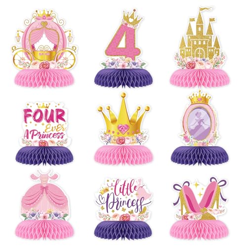 Grencian 9 Stück Prinzessin 4. Geburtstag Party Dekorationen Four Ever a Princess Honeycomb Tafelaufsätze Tischdekoration für Mädchen Prinzessin Thema 4 Jahre alt Geburtstag Party Supplies Grencian 9 Stück Prinzessin 4. Geburtstag Party Dekorationen Four Ever a Princess Honeycomb Tafelaufsätze Tischdekoration für Mädchen Prinzessin Thema 4 Jahre alt Geburtstag Party Supplies von Grencian