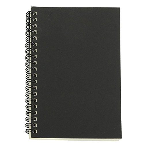 Grendly Retro Kraft Spule Skizze Skizzenbücher Leere Notebook Kreative Notebook Schule Schreibwaren (Schwarz Und Weiß) von Grendly