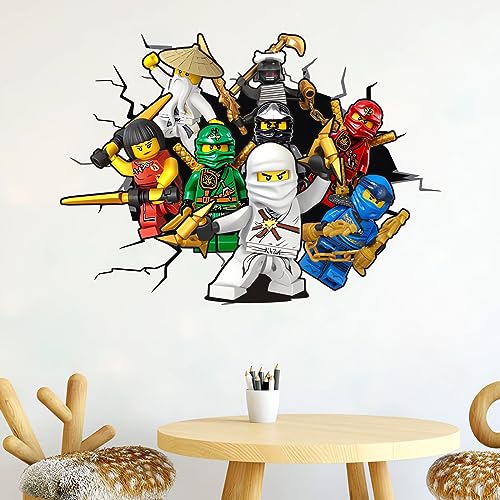 Grenric Anime Ninja Art Wandaufkleber für Kinder, 3D-Cartoon, DIY, selbstklebend, entfernbar, für Kinderzimmer, Hintergrunddekoration von Grenric