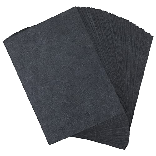 Greoer 100 Blatt schwarzes Kohle-Transferpapier, dickes hochwertiges Transparentpapier, grafische Transferpapiere für Metall, Holz, Papier, Glas, Schnitzen, geeignet für Zuhause oder Schule (21 x 29,7 von Greoer