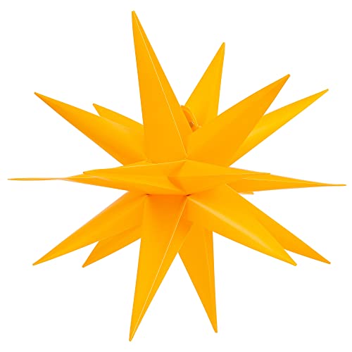 Gresonic 10LED einzeln Weihnachtsstern Lichterkette Batteriebetrieben (Gelb, Durchmesser 35cm) von Gresonic