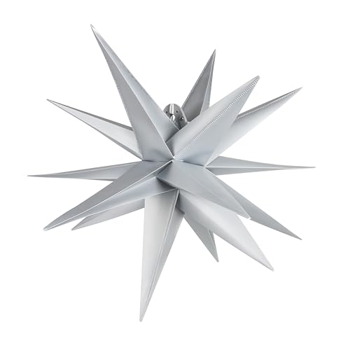 Gresonic 10LED einzeln Weihnachtsstern Lichterkette Batteriebetrieben (Silber, Durchmesser 60cm) von Gresonic