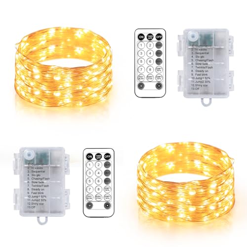 Gresonic 10M Lichterkette Innen Batterie, 2 Stück 100 LED 12 Modi Timer Silberdraht Micro Lichterkette IP44 Wasserdicht Warmweiß mit Fernbedienung für Außen Garten Hochzeit Balkon Gresonic 10M Lichterkette Innen Batterie, 2 Stück 100 LED 12 Modi Timer Silberdraht Micro Lichterkette IP44 Wasserdicht Warmweiß mit Fernbedienung für Außen Garten Hochzeit Balkon von Gresonic