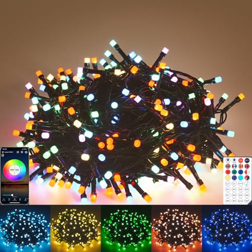 Gresonic Halloween Lichterkette, 10M 100 LED RGB Außen Strom, 12 Modi, Timer, APP-Steuerung mit Memory Funktion, IP44 Wasserdicht für Herbst Garten Halloween Gruselige Party Dekorationen aussen Innen Gresonic Halloween Lichterkette, 10M 100 LED RGB Außen Strom, 12 Modi, Timer, APP-Steuerung mit Memory Funktion, IP44 Wasserdicht für Herbst Garten Halloween Gruselige Party Dekorationen aussen Innen von Gresonic