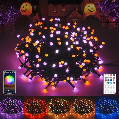 Gresonic Halloween Lichterkette, 30M 300 LED RGB Außen Strom, 12 Modi, Timer, APP-Steuerung mit Memory Funktion, IP44 Wasserdicht für Herbst Garten Halloween Gruselige Party Dekorationen aussen Innen Gresonic Halloween Lichterkette, 30M 300 LED RGB Außen Strom, 12 Modi, Timer, APP-Steuerung mit Memory Funktion, IP44 Wasserdicht für Herbst Garten Halloween Gruselige Party Dekorationen aussen Innen von Gresonic