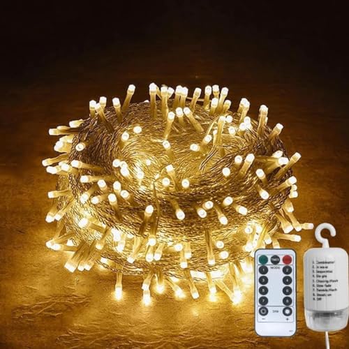 Gresonic Lichterkette Außen & Innen, 100LED 10m Warmweiß Batteriebetrieben Lichterketten 8 Modi Timer Fernbedienung Dimmbar IP44 Wasserdicht für Weihnachten Garten, Party, Hochzeit, Balkon, Balkone Gresonic Lichterkette Außen & Innen, 100LED 10m Warmweiß Batteriebetrieben Lichterketten 8 Modi Timer Fernbedienung Dimmbar IP44 Wasserdicht für Weihnachten Garten, Party, Hochzeit, Balkon, Balkone von Gresonic