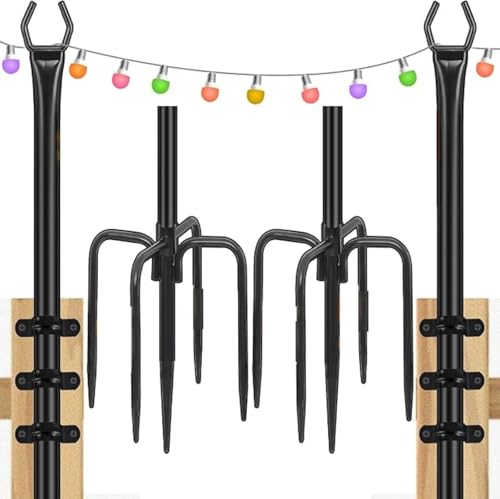 Gresonic Lichterkettenstangen String Light Pole für Deck - 2 Pack 9.8FT für außen hängenden Stahl String Pole für Outdoor-Dekoration Garten, Hinterhof, Terrasse Beleuchtung Stand für Hochzeit Gresonic Lichterkettenstangen String Light Pole für Deck - 2 Pack 9.8FT für außen hängenden Stahl String Pole für Outdoor-Dekoration Garten, Hinterhof, Terrasse Beleuchtung Stand für Hochzeit von Gresonic