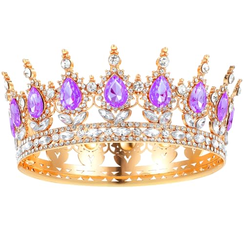1 Stück Krone Damen Mädchen Prinzessin Tiara Kristall Vintage Tiara Krone für Frauen Glitzernde Braut Diadem Haarschmuck für Brautkrone,Hochzeit,Abschlussball,Festzug Geburtstag Party-Lila 1 Stück Krone Damen Mädchen Prinzessin Tiara Kristall Vintage Tiara Krone für Frauen Glitzernde Braut Diadem Haarschmuck für Brautkrone,Hochzeit,Abschlussball,Festzug Geburtstag Party-Lila von Grevosea