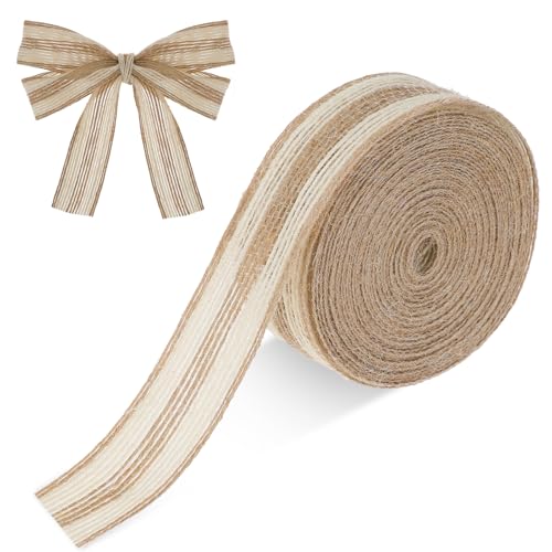 Jute Ribbon 2.5cm X 10m Vintage Geschenkband Burlap Band Vintage Sackleinenband Burlap Ribbon Deko Juteband Natür Vintage Juteband für Kranz Girlande Basteln Baumdeko für Draußen Hochzeitsdeko Jute Ribbon 2.5cm X 10m Vintage Geschenkband Burlap Band Vintage Sackleinenband Burlap Ribbon Deko Juteband Natür Vintage Juteband für Kranz Girlande Basteln Baumdeko für Draußen Hochzeitsdeko von Grevosea