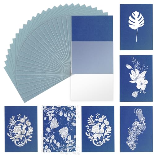 25 Stück Cyanotypie Papier A5 Sonnendruckpapier Solar Fotopapier Hochempfindliches Sonnendruckpapier Naturdruckpapier Solar Fotopapier Sun Art Paper für Kinder Erwachsene Diy zum Basteln 25 Stück Cyanotypie Papier A5 Sonnendruckpapier Solar Fotopapier Hochempfindliches Sonnendruckpapier Naturdruckpapier Solar Fotopapier Sun Art Paper für Kinder Erwachsene Diy zum Basteln von Grevosea