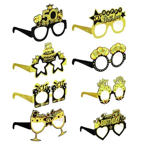 8 StückBrille Happy Birthday,50 Geburtstag Mann Partybrille Geburtstagsparty-Brillen Party-Brillen Happy Birthday,50 Geburtstag Frau Papier Geburtstags-Sonnenbrillen für Männer und Frauen 8 StückBrille Happy Birthday,50 Geburtstag Mann Partybrille Geburtstagsparty-Brillen Party-Brillen Happy Birthday,50 Geburtstag Frau Papier Geburtstags-Sonnenbrillen für Männer und Frauen von Grevosea